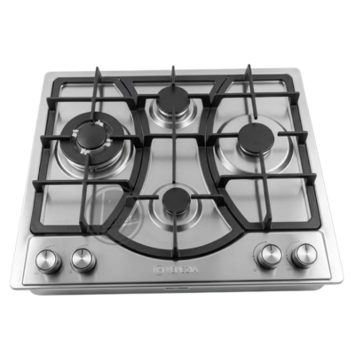 PLAQUE VENEZIA ENCASTRABLE GAZ- ALLUMAGE ÉLECTRIQUE INOX 60CM 4FEUX