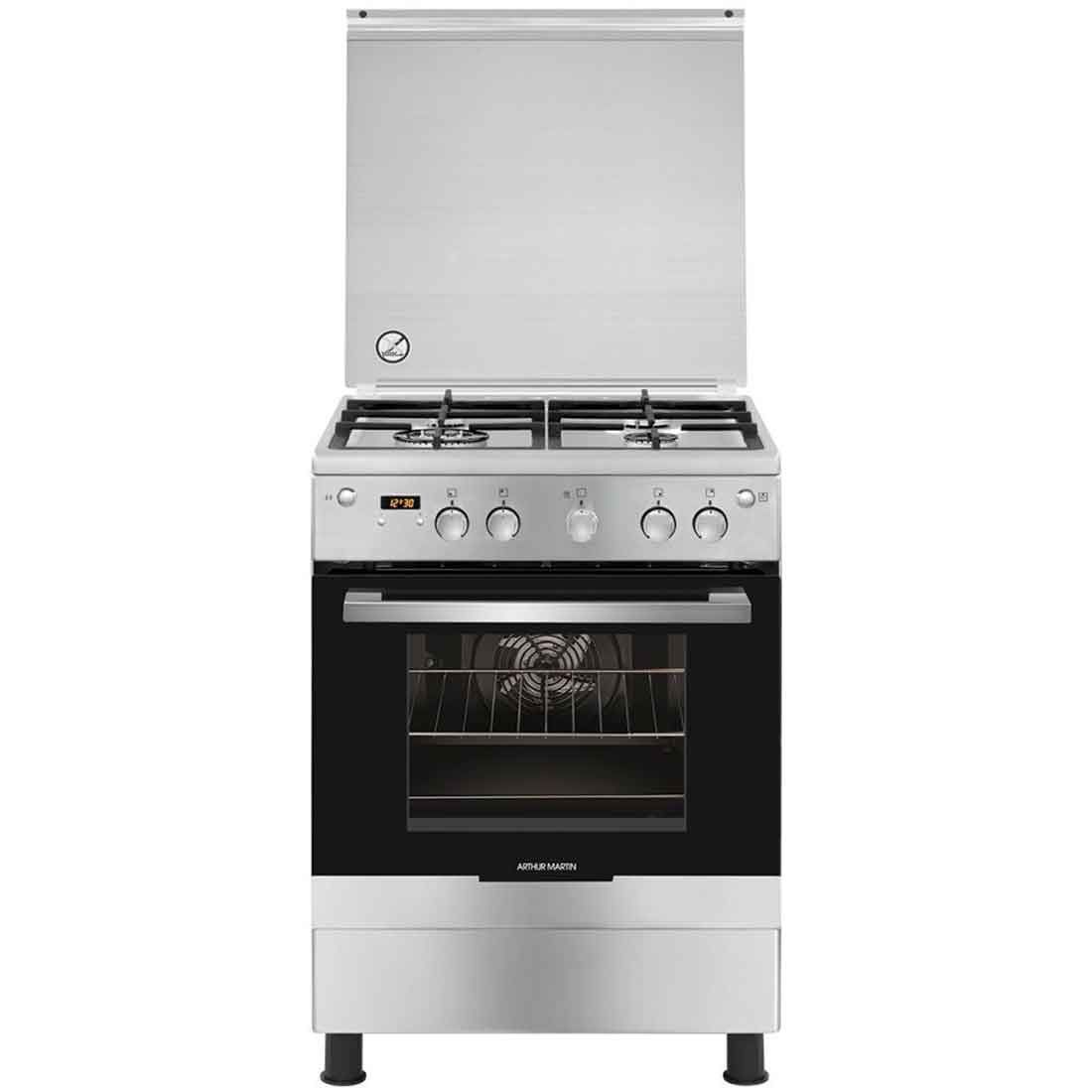 ARTHUR MARTIN CUISINIERE AKG633A7OX 4F GRILLES FONTE INOX